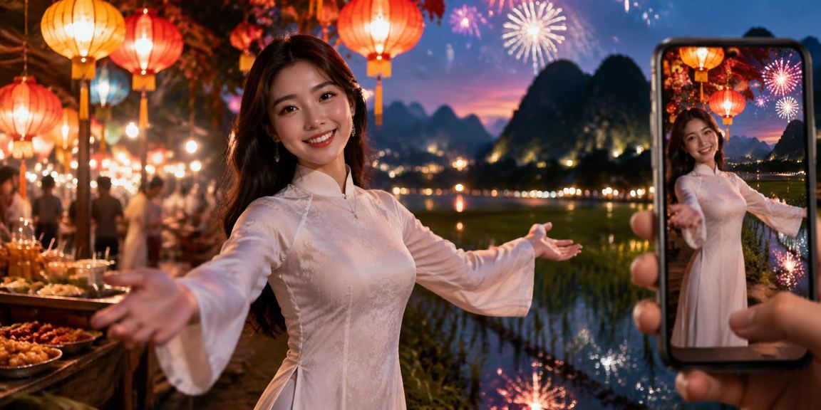 Người dùng tại Ninh Bình xem kèo Châu Á trên điện thoại di động tại chợ đêm